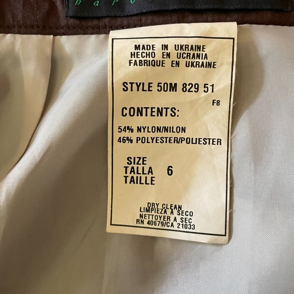 Harve Bernard Brown Satin Pencil Skirt Size 6 - Picture 7 of 8